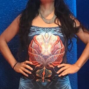Amanda Sage Visionary Art Top – XS Stretch Festival Yoga Tank
